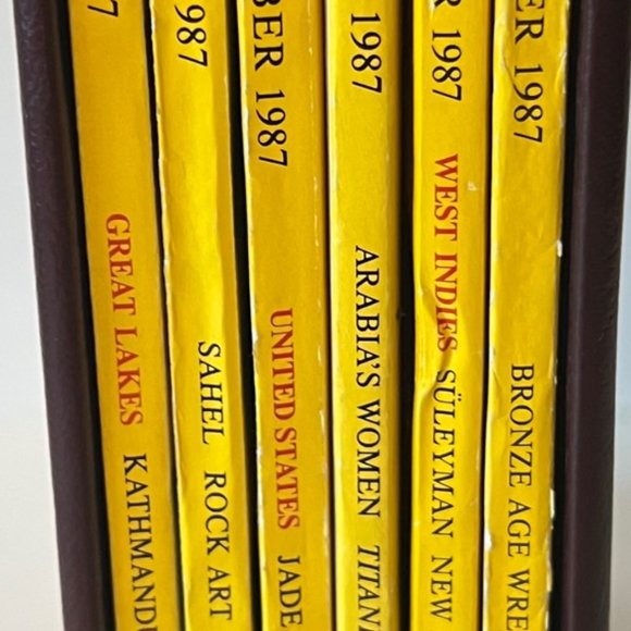 1987 (July-Dec) NATIONAL GEOGRAPHIC 6 Magazines With Faux Leather Slip Cover - Picture 12 of 13